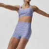 3" Airlift Gingham High-Waist Sleek Short – Navy Gingham