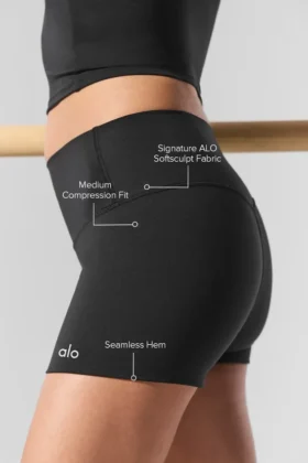 3″ Alo Softsculpt High-Waist Precision Short – Svart