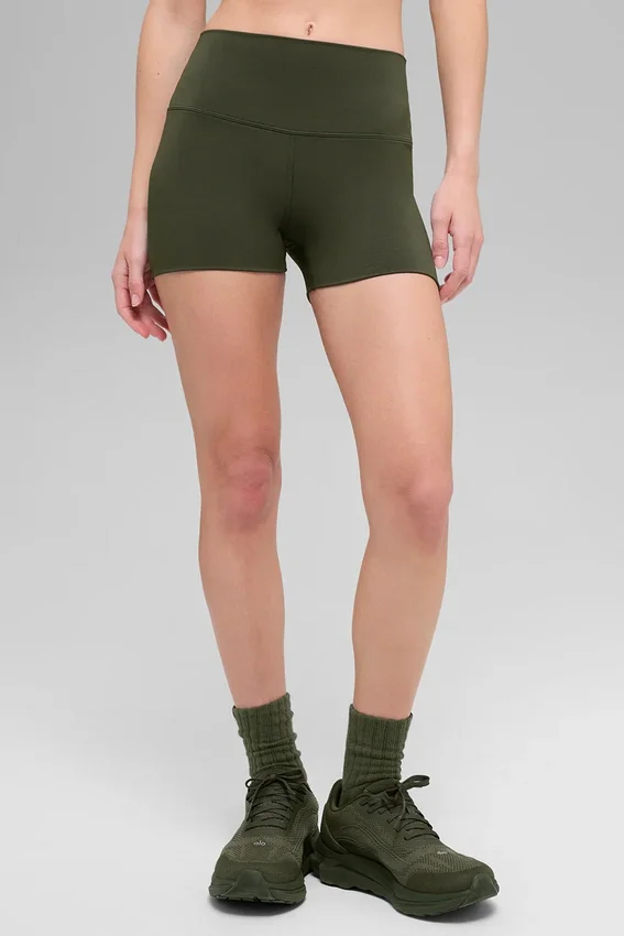 3" Alo Softsculpt High-Waist Precision-shorts – olivgrön