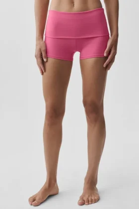 3″ Alo Softsculpt lågmidjade shorts med vikbar midja – Paradise Pink