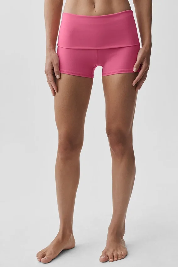 3" Alo Softsculpt lågmidjade shorts med vikbar midja – Paradise Pink