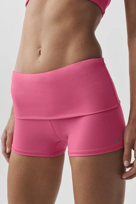 3" Alo Softsculpt lågmidjade shorts med vikbar midja – Paradise Pink