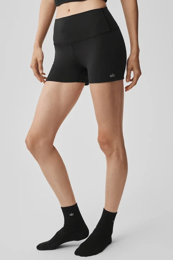 3" Alosoft High-Waist Carefree Shorts – Svart