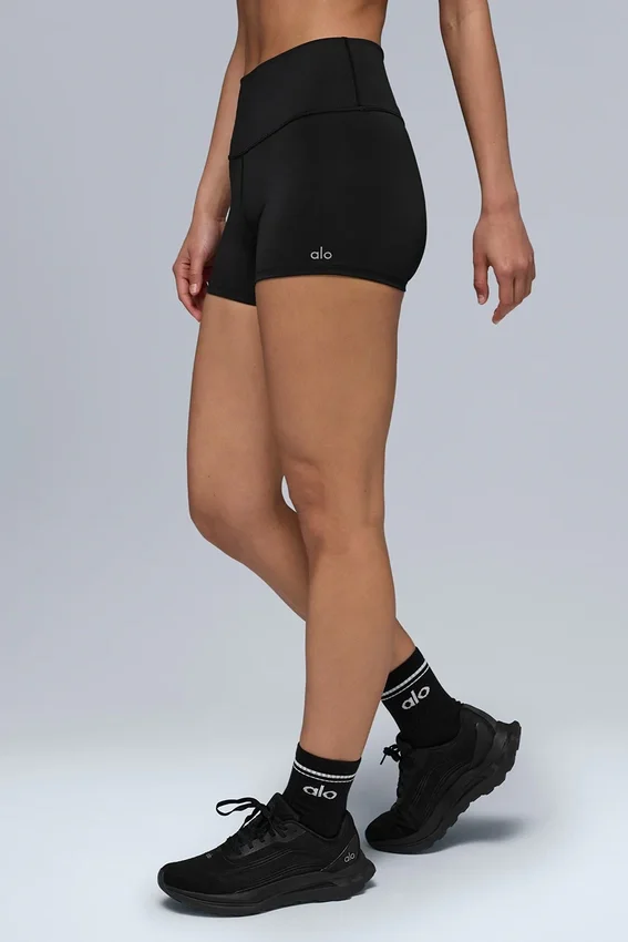 3" High-Waist Airlift-shorts – svarta