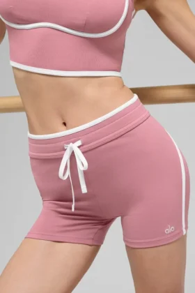 4″ Airbrush Race Pace-shorts med High-Waist – Pink Wild Rose/White