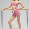 4" Airbrush Race Pace-shorts med High-Waist – Pink Wild Rose/White