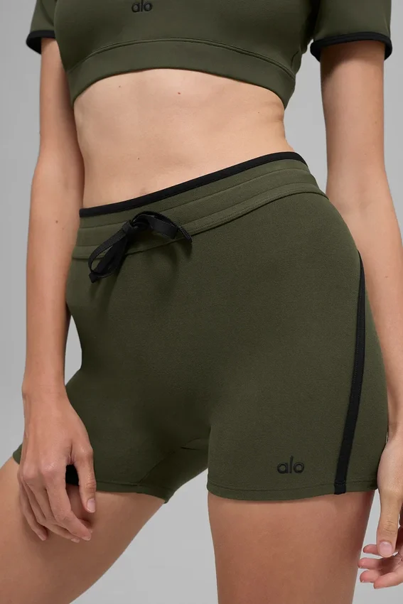 4" High-Waist Airbrush Race Pace Shorts – grön oliv/svart