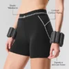 4" High-Waist Airbrush-shorts med hjärtmönster – svart/vit