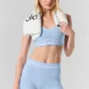 4” High-Waist Alosoft Heart Throb-shorts – Seashell Blue Heather/White