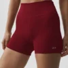 4" sömlösa modal-Shorts med ribbad struktur och High-Waist-modell – Summer Romance Red
