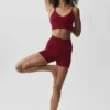 4" sömlösa modal-Shorts med ribbad struktur och High-Waist-modell – Summer Romance Red