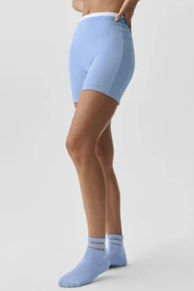 5" Airbrush Double Up Shorts – Ljus provenceblå/vit