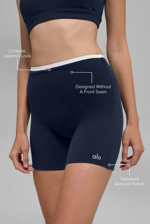 5" Airbrush Double Up-shorts – marinblå/vit