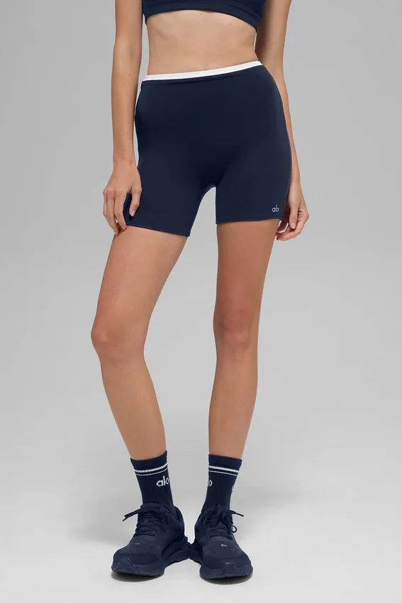 5" Airbrush Double Up-shorts – marinblå/vit