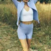5" Airbrush-High-Waist Biker Shorts – ljus provenceblå