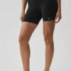 5" Airbrush-high-waist bikershorts – Svart