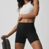 5" Airbrush-high-waist bikershorts – Svart