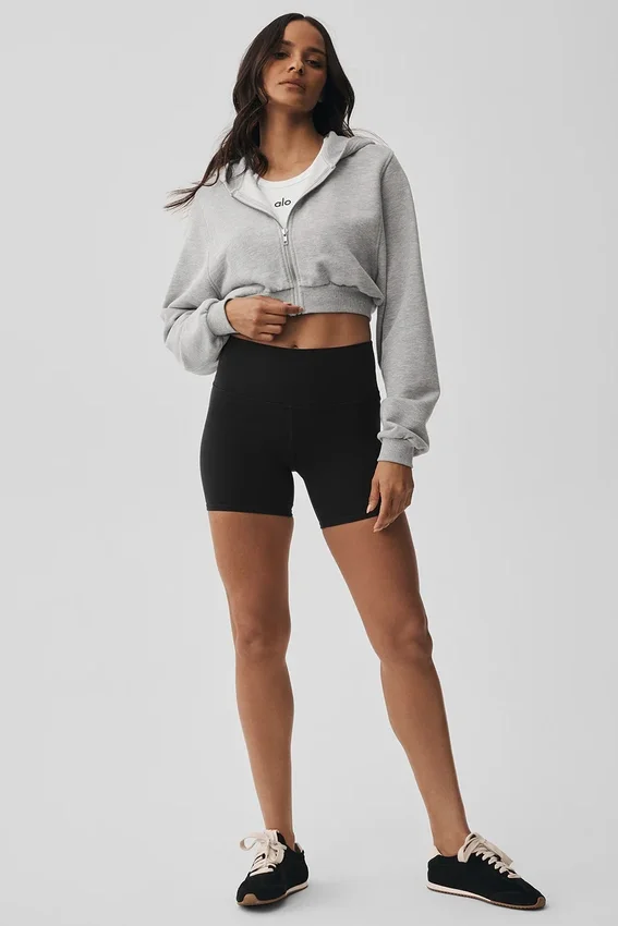 Sweet Escape-huvtröja med dragkedja – Athletic Heather Grey