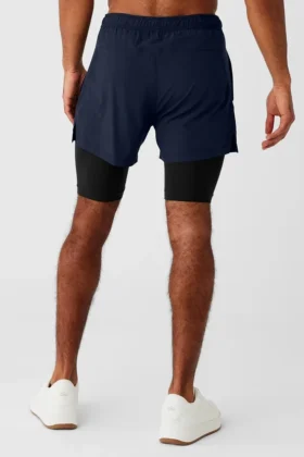 5″ Revival 2-i-1-shorts – marinblå/svart