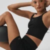 5" sömlösa ribbade Favorit-Shorts – svarta