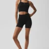 5" sömlösa ribbade Favorit-Shorts – svarta