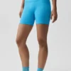 5" sömlösa ribbade Favorite-shorts – azurblå