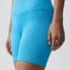 5" sömlösa ribbade Favorite-shorts – azurblå