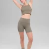 5" sömlösa ribbade Favorite-shorts – ljus kakao