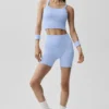 5" sömlösa ribbade Favorite-shorts – ljus provenceblå