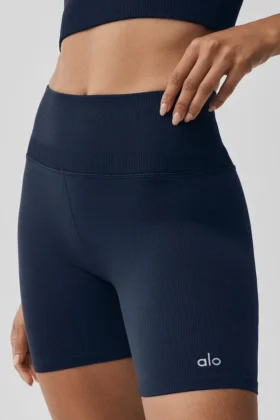 5″ sömlösa ribbade Favorite-shorts – Navy