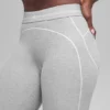 7/8 High-Waist Alosoft Heart Throb Legging – Athletic Heather Grey/Whi