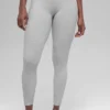 7/8 High-Waist Alosoft Heart Throb Legging – Athletic Heather Grey/Whi