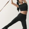 7/8-långa High-Waist Airbrush Legging – svart