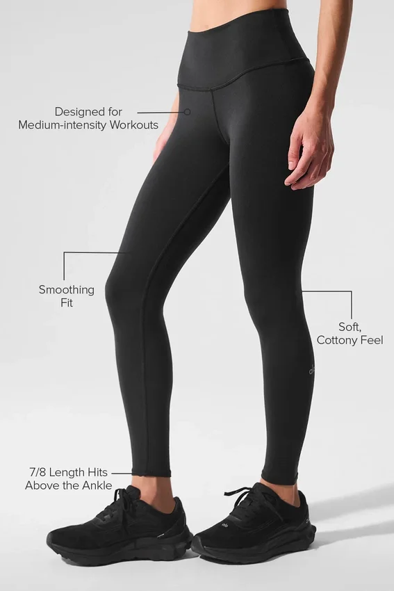 7/8-långa High-Waist Airbrush Legging – svart