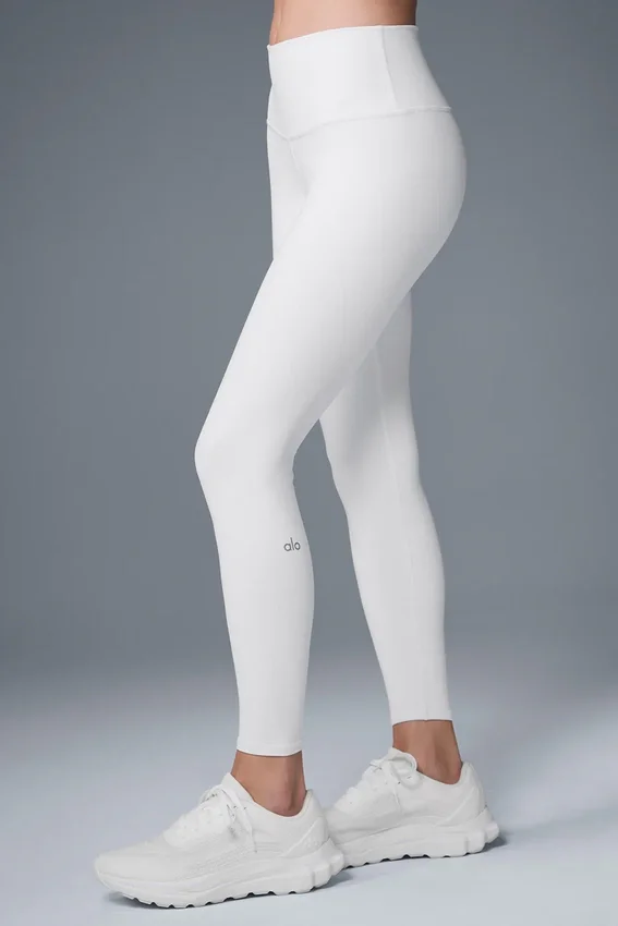 7/8-långa High-Waist Airbrush Legging – White