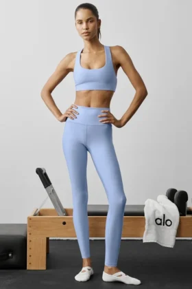 7/8-långa High-Waist Airlift Legging – Light Provence Blue