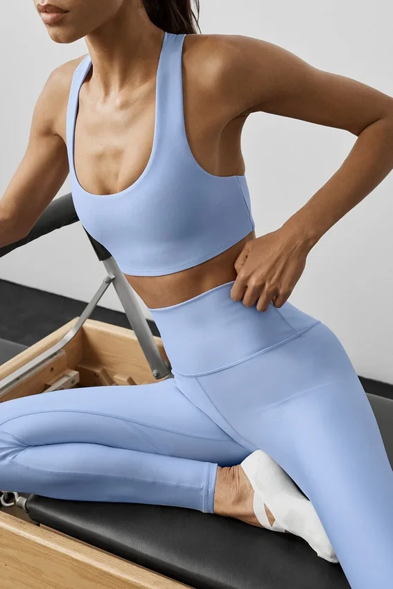 7/8-långa High-Waist Airlift Legging – Light Provence Blue