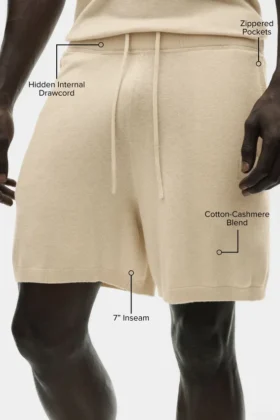 7″ bomulls- och kashmirshorts Ever Soft – Sandy Beige