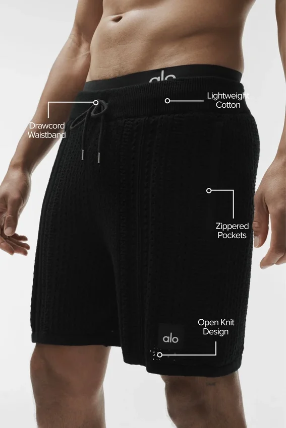 7" Coastline Knit Shorts – Svart