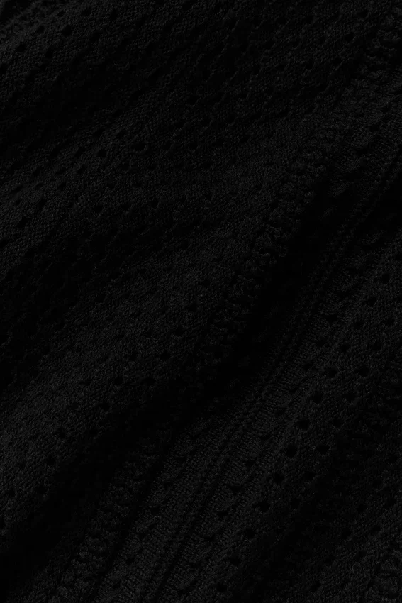 Coastline Knit kortärmad polotröja – svart