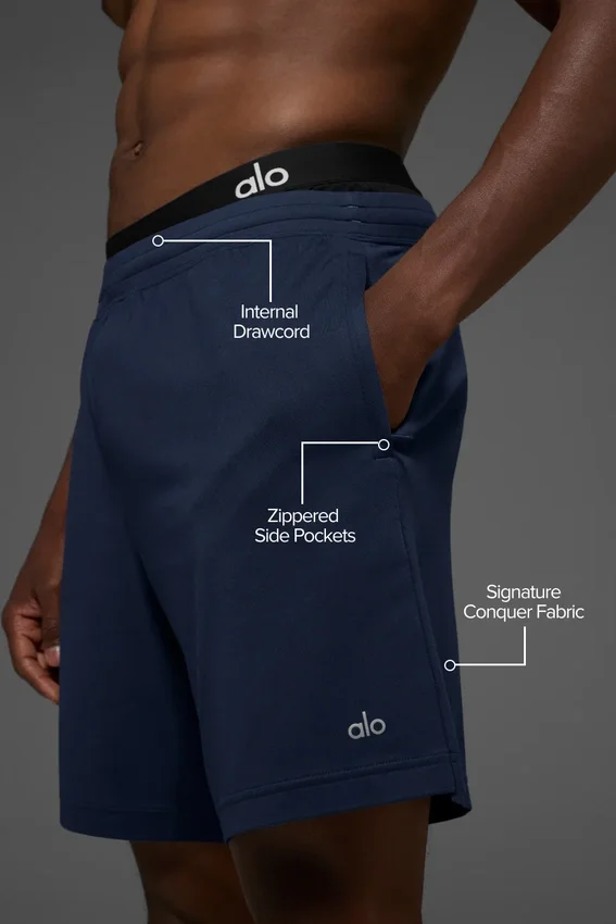 7" Conquer React Performance-shorts – marinblå