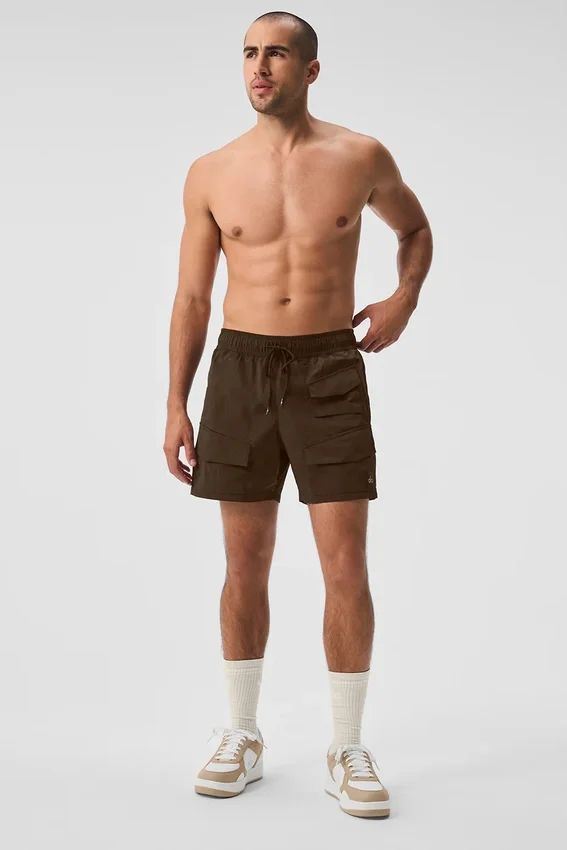 7" Crinkle Nylon Excursion Cargo Shorts – Espresso