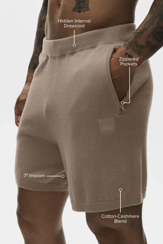7" Ever Soft-shorts i bomull och kashmir – Gravel
