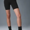 7" High-Waist cykelshorts – svarta