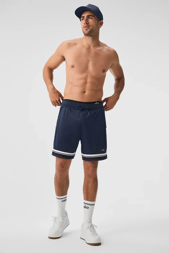 7" Key Mesh basketbyxor – marinblå
