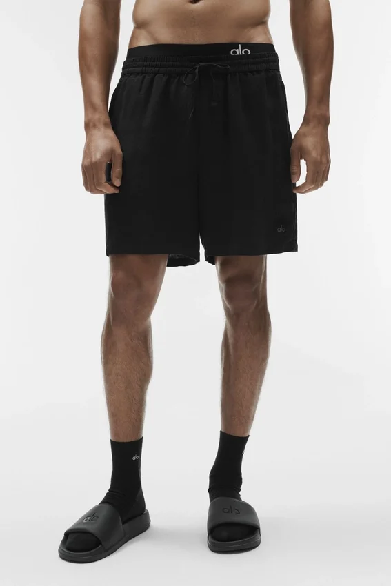 7" Linen Days-shorts – svart