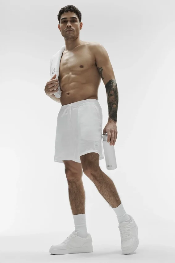 7" Linen Days-shorts – vit