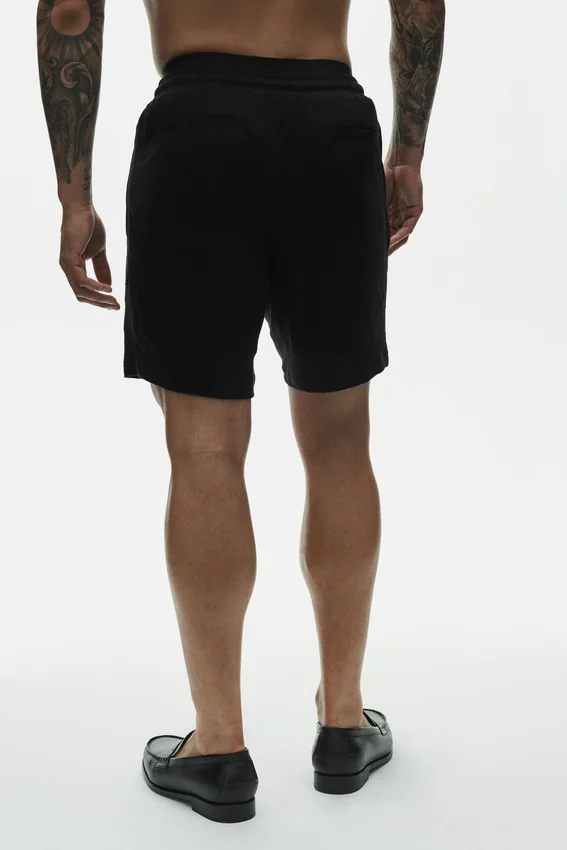 7" Linen Jersey Coastal Shorts - Black