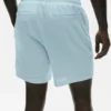 7" linnejersey-shorts i kuststil – Seaside Blue