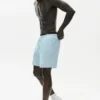 7" linnejersey-shorts i kuststil – Seaside Blue